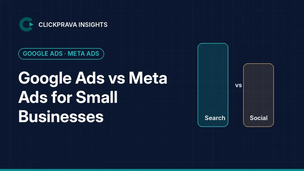 Illustration comparing Google search ads and Meta social ads
